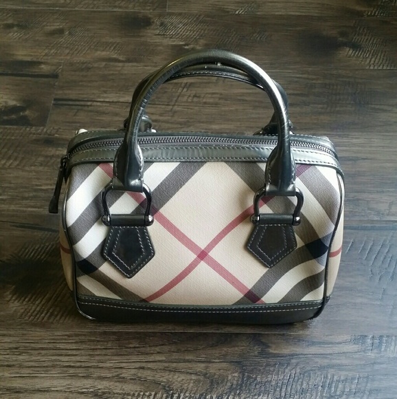 Burberry Handbags - Burberry Nova Check Bowling Boston Satchel Bag